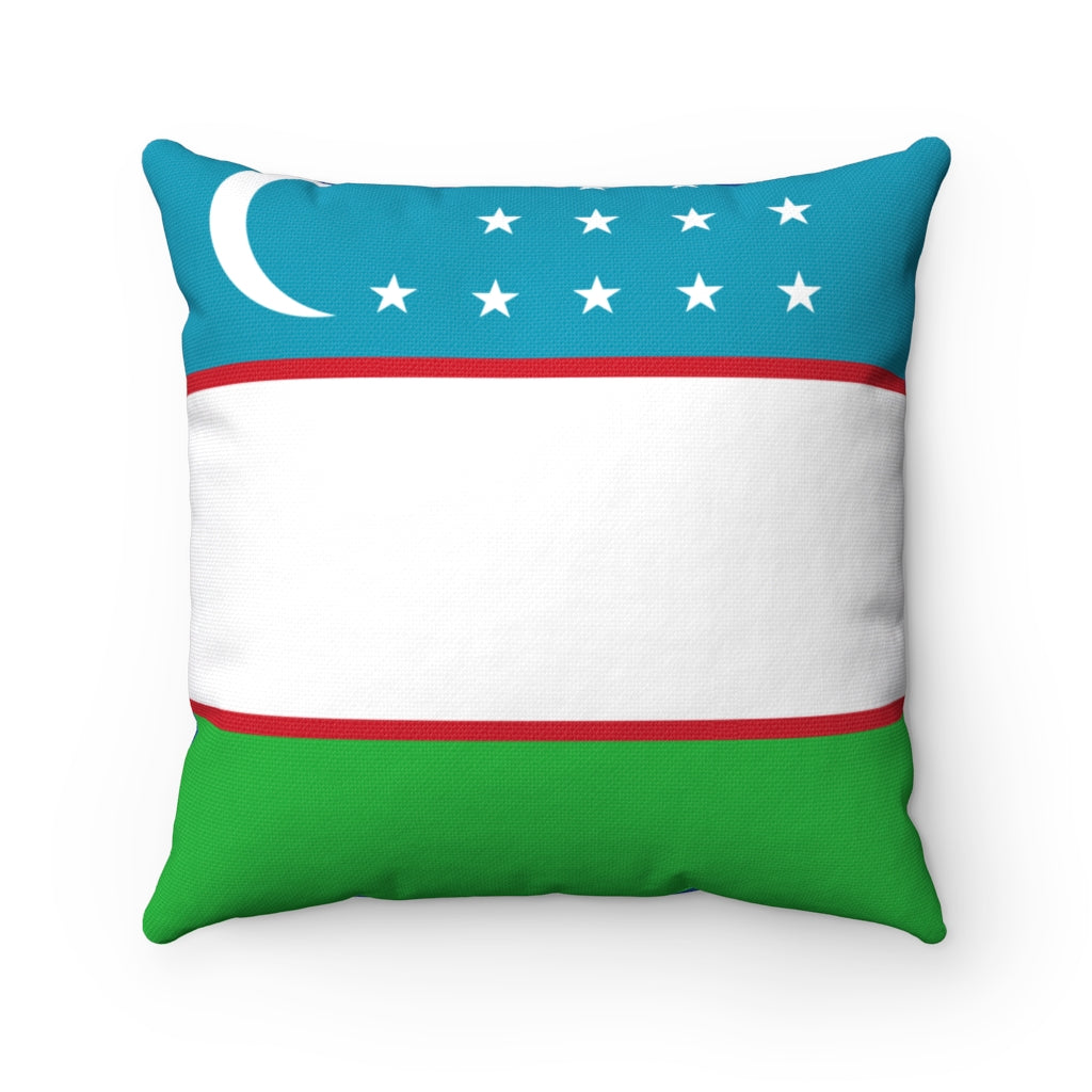 Uzbakistan flag Spun Polyester Square Pillow