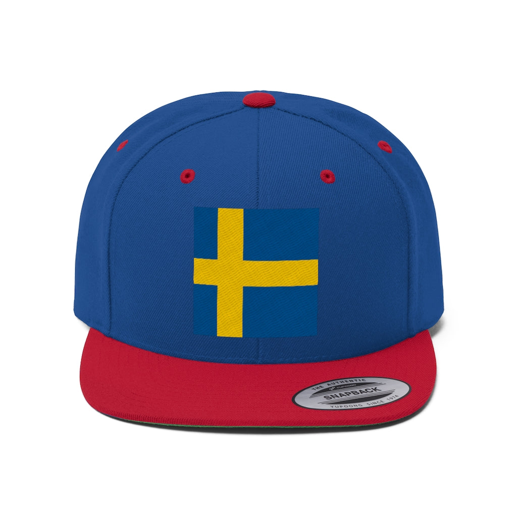 SWEDEN Unisex Flat Bill Hat