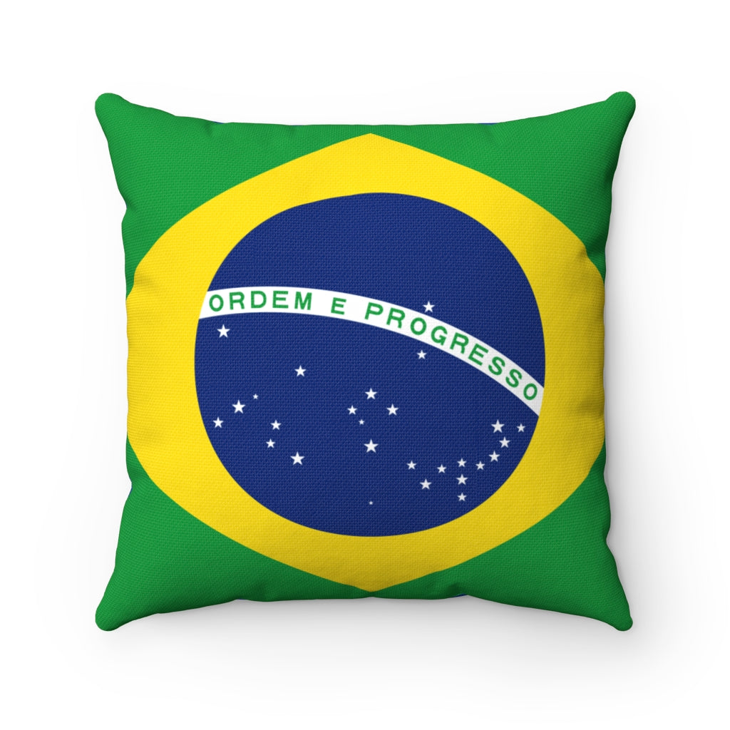 Brazil flag Spun Polyester Square Pillow