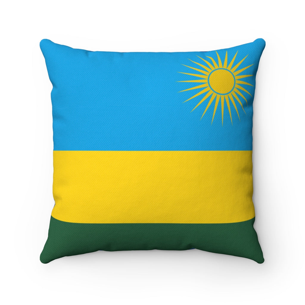 Rwanda flag Spun Polyester Square Pillow