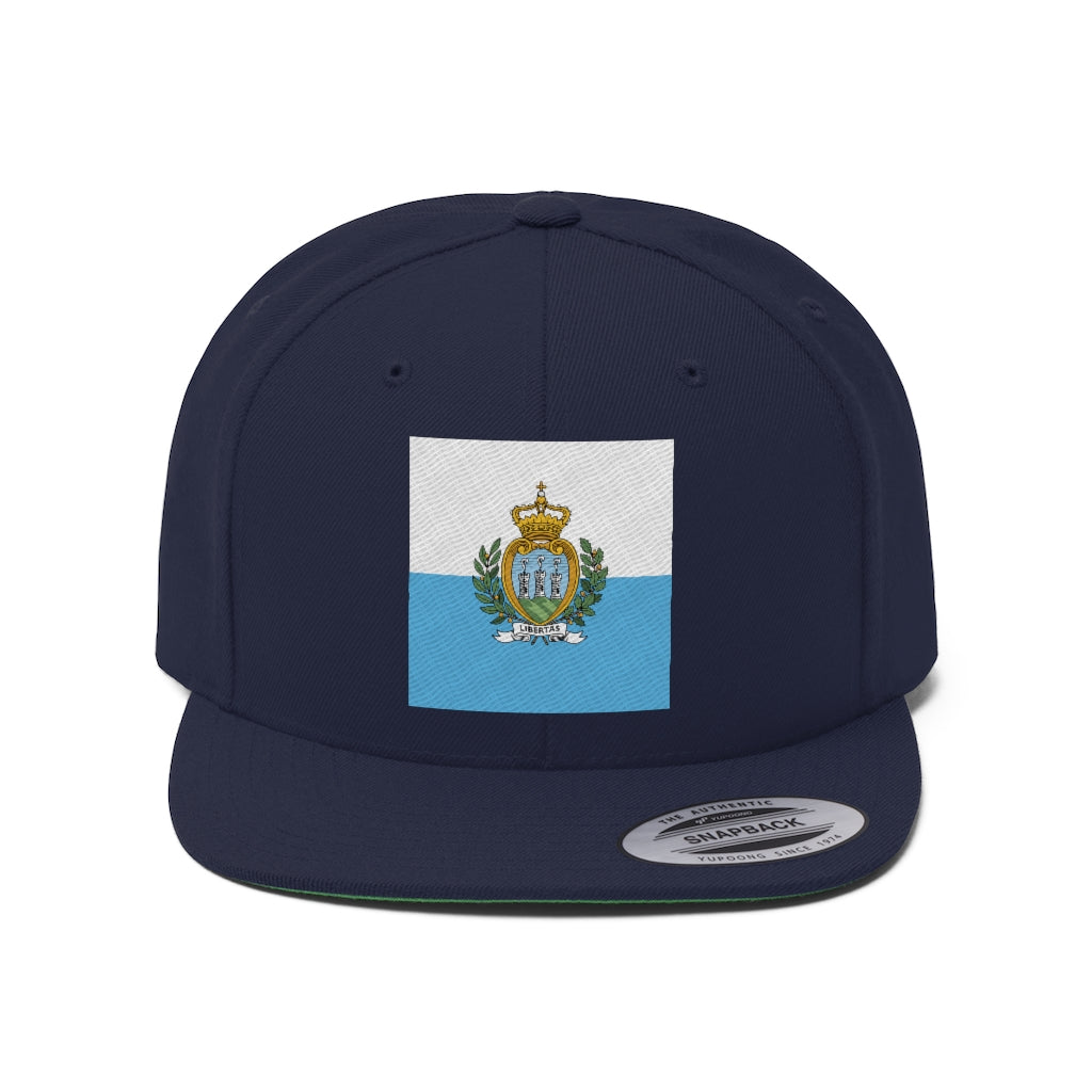 SAN MARINO Unisex Flat Bill Hat