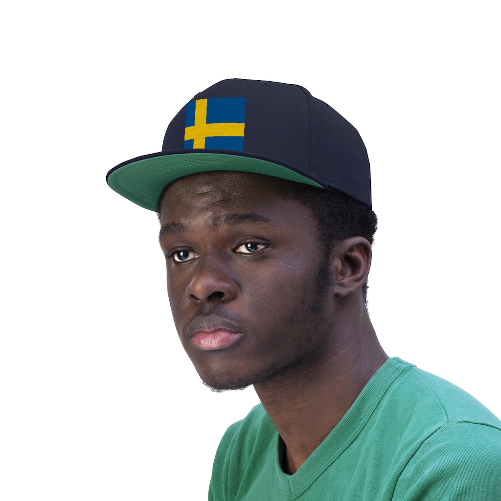 SWEDEN Unisex Flat Bill Hat