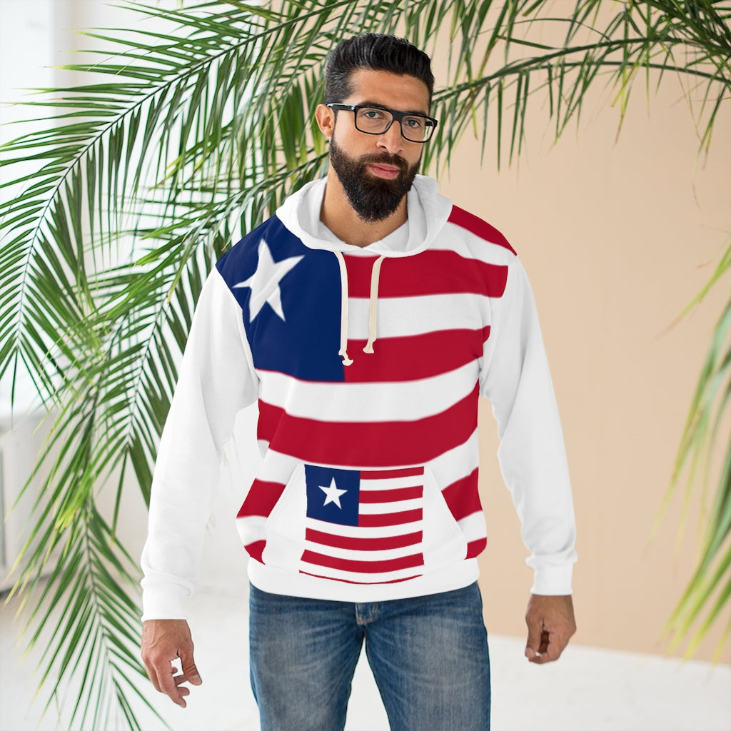 Liberia AOP Unisex Pullover Hoodie