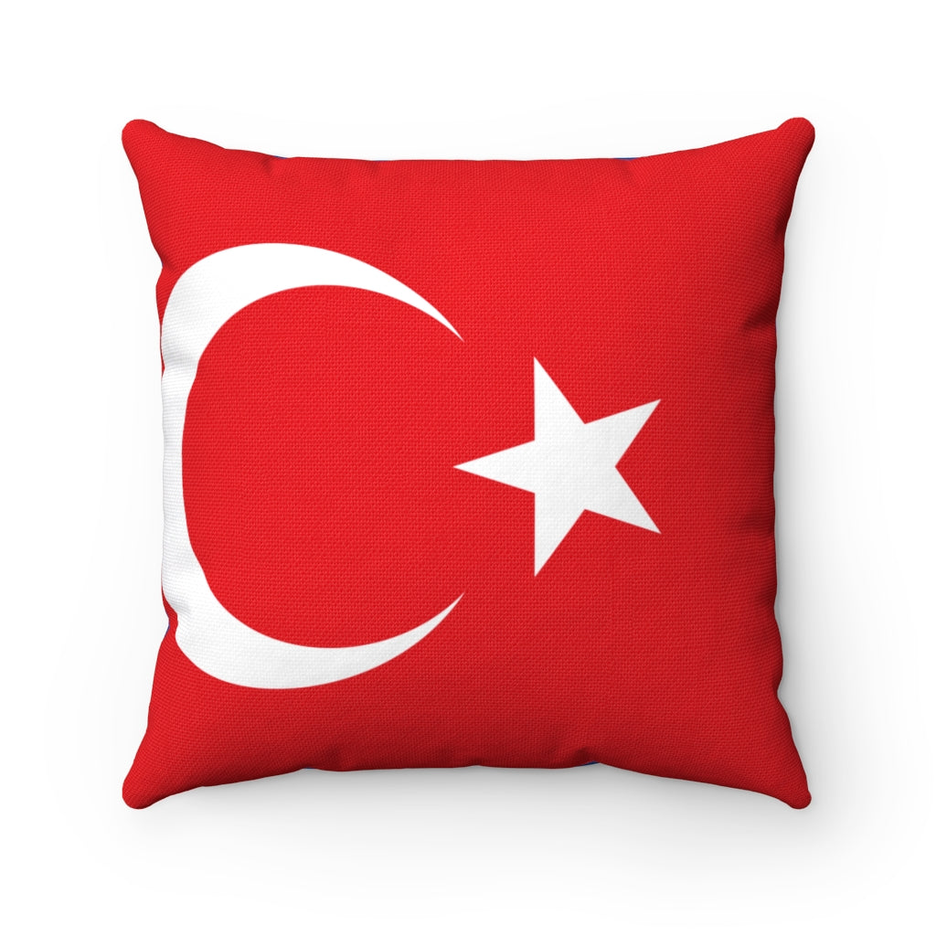 Turkey flag Spun Polyester Square Pillow